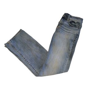 BKE Aiden Vintage Acid Wash Light Blue Denim Straight Leg Jeans Size 28 X 30